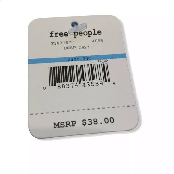 NWT Free People Triangle Bra Underwire Navy 34C - Picture 9 of 11